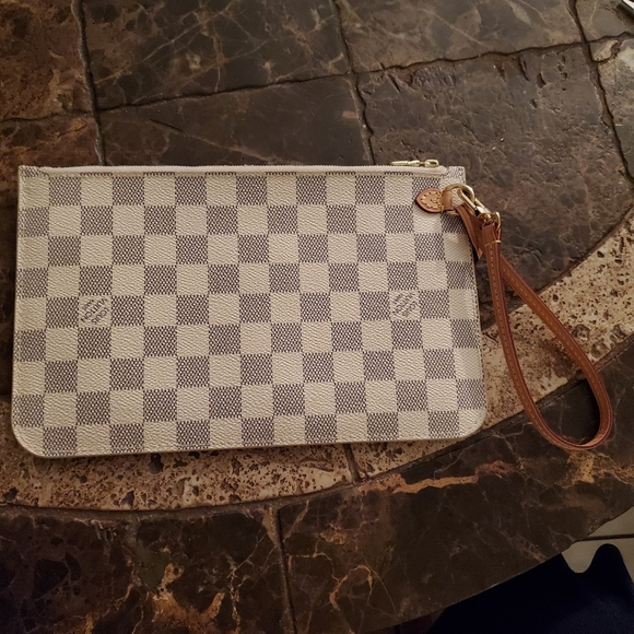 Louis Vuitton Damier Azur Neverfull MM Pochette LIKE NEW - Picture 2 of 10